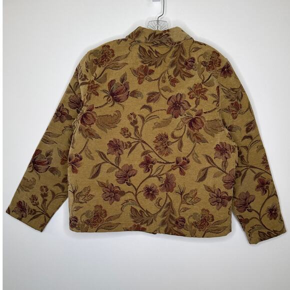 Vintage Robyne Faure Floral Tapestry Jacket 90s Boho fall brown Medium - Picture 3 of 14